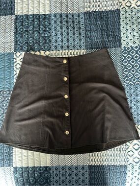 Kendall & Kylie Black Button-Front A-Line Mini Skirt